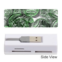 Biohazard Sign Pattern, Silver And Light Green Bio-waste Symbol, Toxic Fallout, Hazard Warning Memory Card Reader (stick) by Casemiro