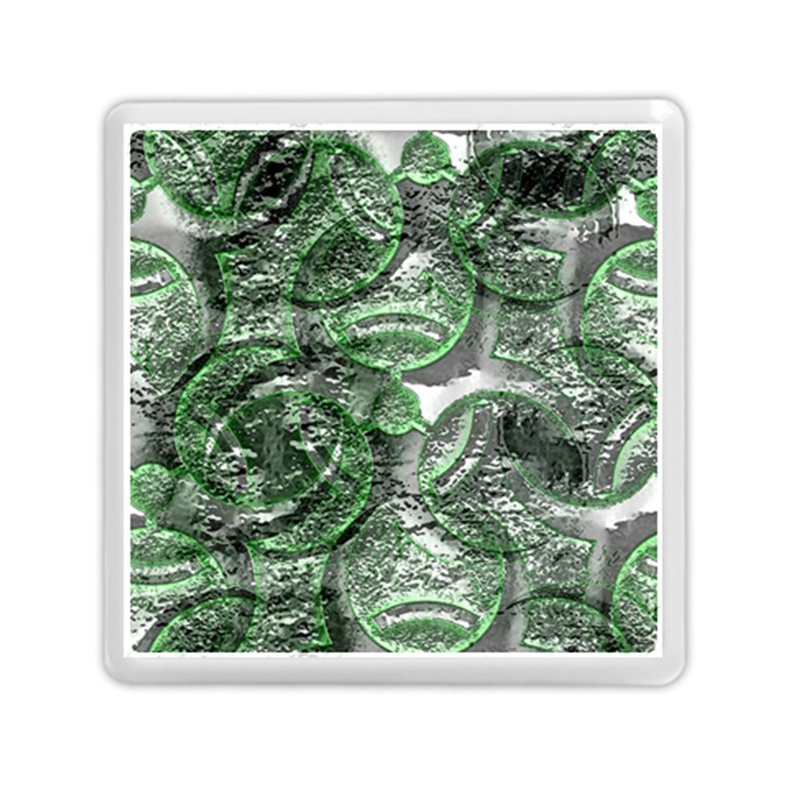 Biohazard sign pattern, silver and light green bio-waste symbol, toxic fallout, hazard warning Memory Card Reader (Square)