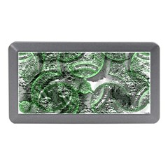 Biohazard Sign Pattern, Silver And Light Green Bio-waste Symbol, Toxic Fallout, Hazard Warning Memory Card Reader (mini) by Casemiro