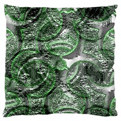 Biohazard Sign Pattern, Silver And Light Green Bio-waste Symbol, Toxic Fallout, Hazard Warning Large Cushion Case (two Sides) by Casemiro