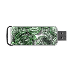 Biohazard Sign Pattern, Silver And Light Green Bio-waste Symbol, Toxic Fallout, Hazard Warning Portable Usb Flash (one Side) by Casemiro