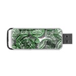 Biohazard sign pattern, silver and light green bio-waste symbol, toxic fallout, hazard warning Portable USB Flash (One Side) Front