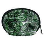 Biohazard sign pattern, silver and light green bio-waste symbol, toxic fallout, hazard warning Accessory Pouch (Medium) Back