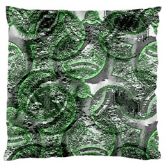 Biohazard Sign Pattern, Silver And Light Green Bio-waste Symbol, Toxic Fallout, Hazard Warning Standard Flano Cushion Case (one Side) by Casemiro