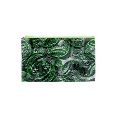 Biohazard Sign Pattern, Silver And Light Green Bio-waste Symbol, Toxic Fallout, Hazard Warning Cosmetic Bag (xs) by Casemiro