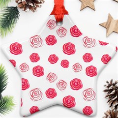 Watercolor Hand Drawn Roses Pattern Ornament (star)