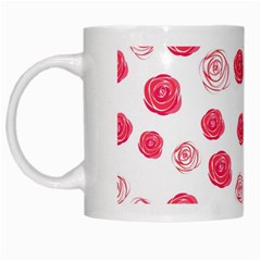 Watercolor Hand Drawn Roses Pattern White Mugs by TastefulDesigns