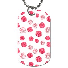 Watercolor Hand Drawn Roses Pattern Dog Tag (one Side) by TastefulDesigns