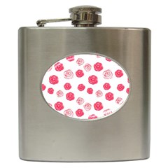 Watercolor Hand Drawn Roses Pattern Hip Flask (6 Oz) by TastefulDesigns