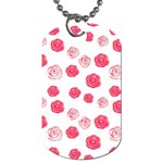 Watercolor hand drawn roses pattern Dog Tag (Two Sides) Front