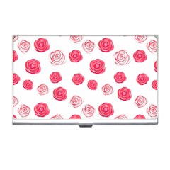 Watercolor Hand Drawn Roses Pattern Business Card Holder by TastefulDesigns