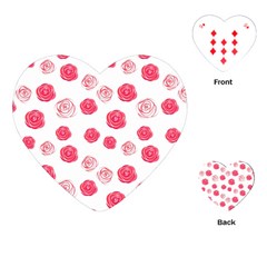 Watercolor Hand Drawn Roses Pattern Playing Cards Single Design (heart)