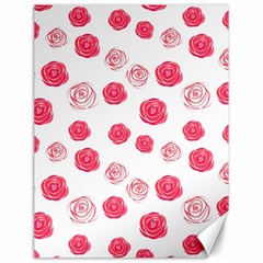 Watercolor Hand Drawn Roses Pattern Canvas 12  X 16  by TastefulDesigns