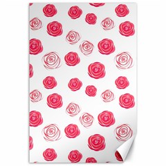 Watercolor Hand Drawn Roses Pattern Canvas 24  X 36  by TastefulDesigns