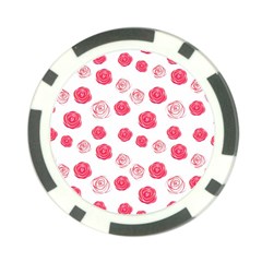 Watercolor Hand Drawn Roses Pattern Poker Chip Card Guard by TastefulDesigns