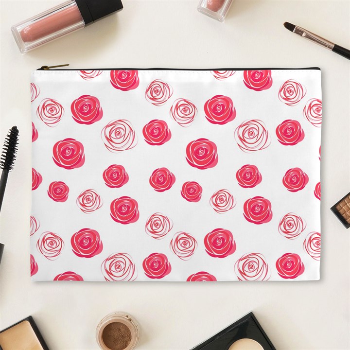 Watercolor hand drawn roses pattern Cosmetic Bag (XL)