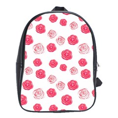 Watercolor Hand Drawn Roses Pattern School Bag (large) by TastefulDesigns