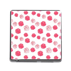 Watercolor Hand Drawn Roses Pattern Memory Card Reader (square 5 Slot) by TastefulDesigns