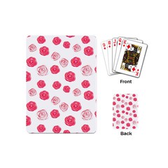 Watercolor Hand Drawn Roses Pattern Playing Cards Single Design (mini)