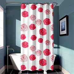 Watercolor Hand Drawn Roses Pattern Shower Curtain 36  X 72  (stall)  by TastefulDesigns