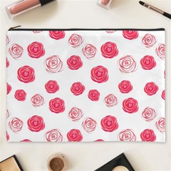 Watercolor Hand Drawn Roses Pattern Cosmetic Bag (xxxl) by TastefulDesigns