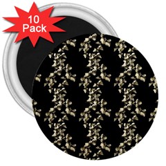 Dark Botanical Motif Pattern 3  Magnets (10 Pack)  by dflcprintsclothing