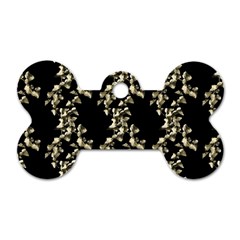 Dark Botanical Motif Pattern Dog Tag Bone (two Sides)