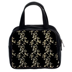 Dark Botanical Motif Pattern Classic Handbag (two Sides) by dflcprintsclothing