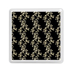 Dark Botanical Motif Pattern Memory Card Reader (square)