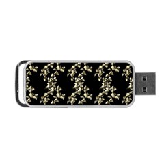 Dark Botanical Motif Pattern Portable Usb Flash (one Side) by dflcprintsclothing