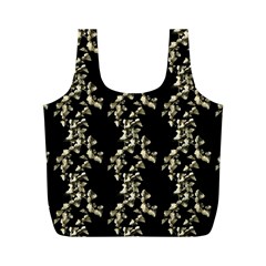 Dark Botanical Motif Pattern Full Print Recycle Bag (m) by dflcprintsclothing