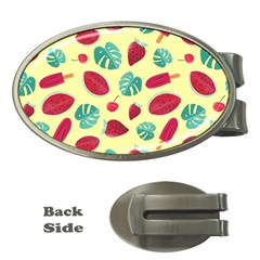 Watermelons, Fruits And Ice Cream, Pastel Colors, At Yellow Money Clips (oval)  by Casemiro