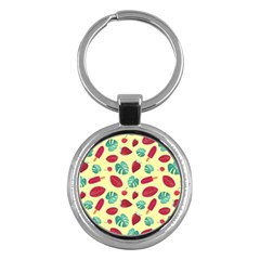 Watermelons, Fruits And Ice Cream, Pastel Colors, At Yellow Key Chain (round) by Casemiro