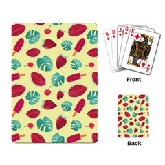 Watermelons, Fruits And Ice Cream, Pastel Colors, At Yellow Playing Cards Single Design (rectangle) by Casemiro