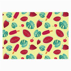 Watermelons, Fruits And Ice Cream, Pastel Colors, At Yellow Large Glasses Cloth by Casemiro