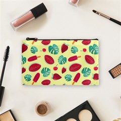 Watermelons, Fruits And Ice Cream, Pastel Colors, At Yellow Cosmetic Bag (small) by Casemiro