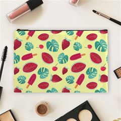 Watermelons, Fruits And Ice Cream, Pastel Colors, At Yellow Cosmetic Bag (large) by Casemiro