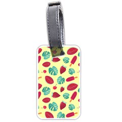 Watermelons, Fruits And Ice Cream, Pastel Colors, At Yellow Luggage Tag (one Side) by Casemiro