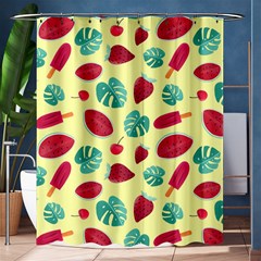 Watermelons, Fruits And Ice Cream, Pastel Colors, At Yellow Shower Curtain 60  X 72  (medium)  by Casemiro