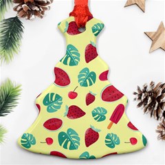 Watermelons, Fruits And Ice Cream, Pastel Colors, At Yellow Christmas Tree Ornament (two Sides) by Casemiro