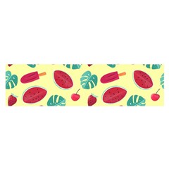 Watermelons, Fruits And Ice Cream, Pastel Colors, At Yellow Satin Scarf (oblong) by Casemiro