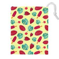 Watermelons, Fruits And Ice Cream, Pastel Colors, At Yellow Drawstring Pouch (4xl) by Casemiro