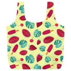 Watermelons, Fruits And Ice Cream, Pastel Colors, At Yellow Full Print Recycle Bag (xxl) by Casemiro