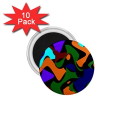 Trippy Paint Splash, Asymmetric Dotted Camo In Saturated Colors 1 75  Magnets (10 Pack)  by Casemiro