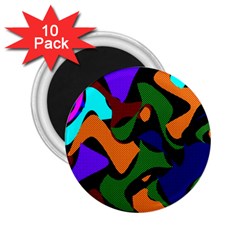 Trippy Paint Splash, Asymmetric Dotted Camo In Saturated Colors 2 25  Magnets (10 Pack)  by Casemiro