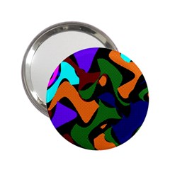 Trippy Paint Splash, Asymmetric Dotted Camo In Saturated Colors 2 25  Handbag Mirrors by Casemiro