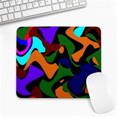 Trippy Paint Splash, Asymmetric Dotted Camo In Saturated Colors Large Mousepads by Casemiro