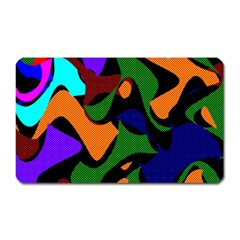 Trippy Paint Splash, Asymmetric Dotted Camo In Saturated Colors Magnet (rectangular) by Casemiro