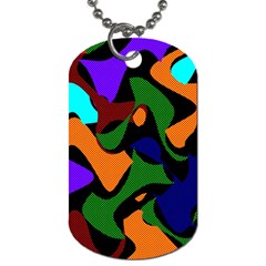 Trippy Paint Splash, Asymmetric Dotted Camo In Saturated Colors Dog Tag (one Side) by Casemiro