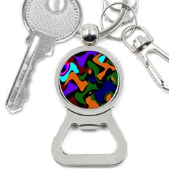 Trippy Paint Splash, Asymmetric Dotted Camo In Saturated Colors Bottle Opener Key Chain by Casemiro